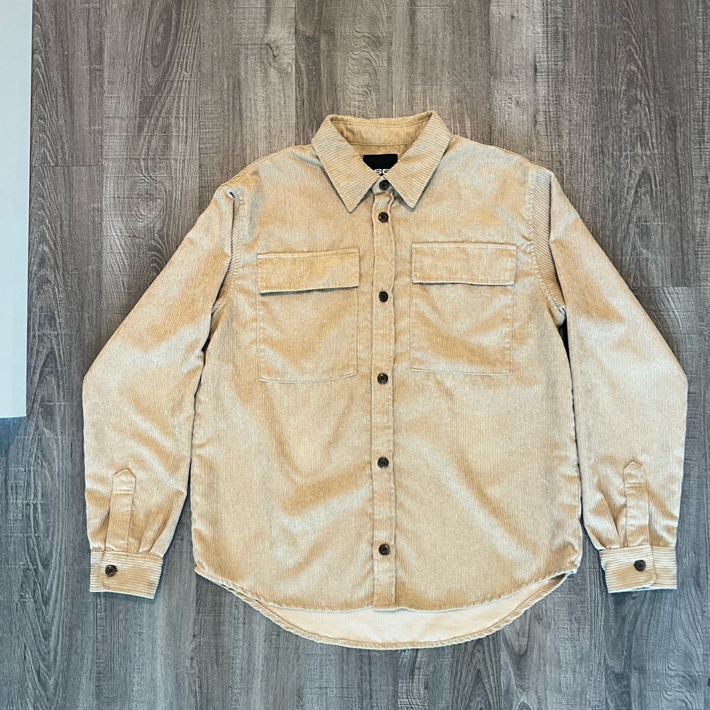 RSQ Tan Corduroy Button-Up Shirt